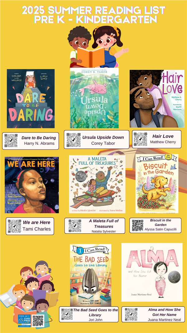 Summer Reading List PreK and Kinder